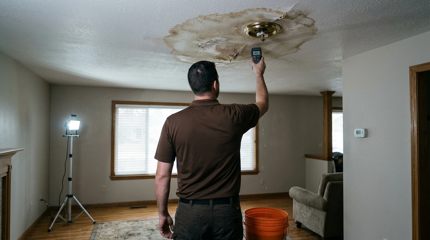 Water Leaking From the Ceiling in Meridian: Who to Call and What to Do Right Now